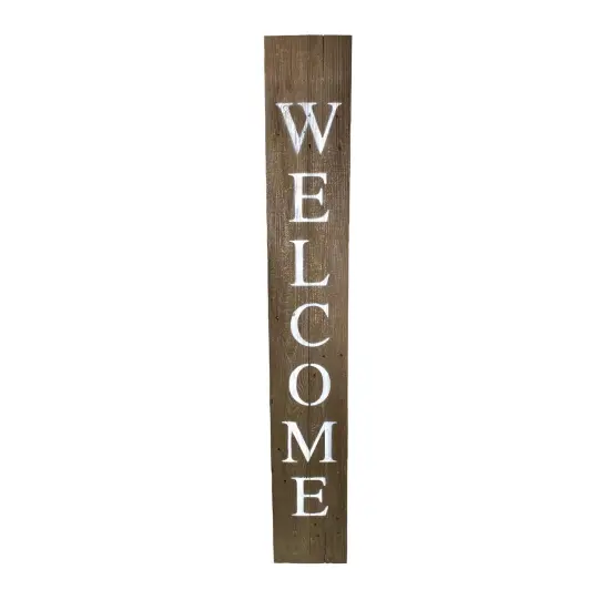 Rustic Farmhouse 5ft Vertical Front Porch Welcome Sign Brown {1}