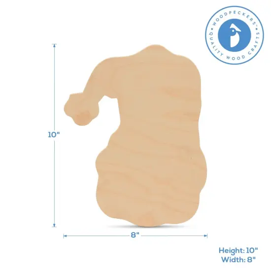 Wood Santa Cutout 10 inch Unfinished, Christmas Crafts & Dcor | Woodpeckers {6}