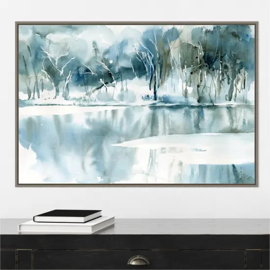 Blue Tree Reflections by Katrina Pete Canvas Wall Art Print Framed {6}