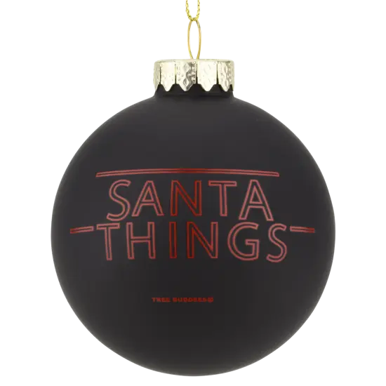 Santa Things Glass Christmas ornament {1}