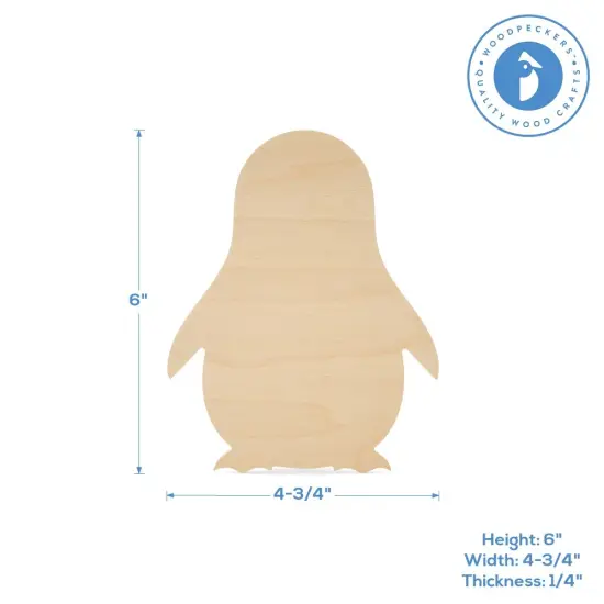 Wooden Penguin Cutout, Multiple Sizes Available, Unfinished for Christmas & Decor| Woodpeckers Crafts {5}