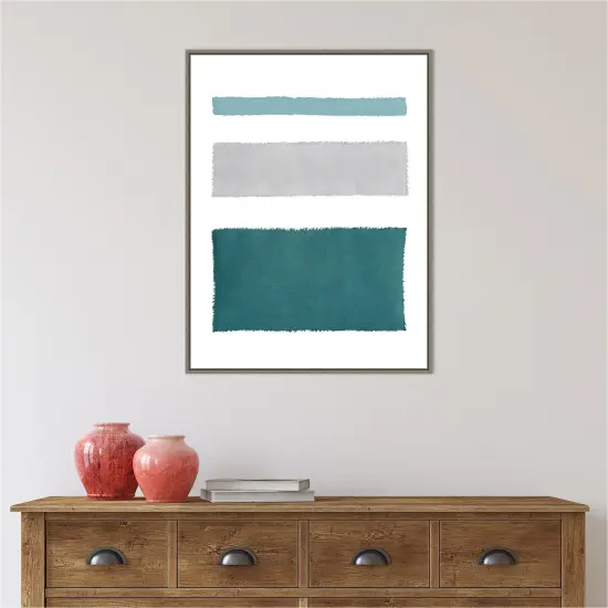 Painted Weaving IV Blue Green by Piper Rhue Canvas Wall Art Print Framed {5}