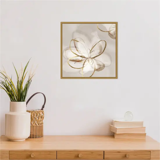 Transparent Beauty II (Floral) by Eva Watts Canvas Art Framed Gold {6}