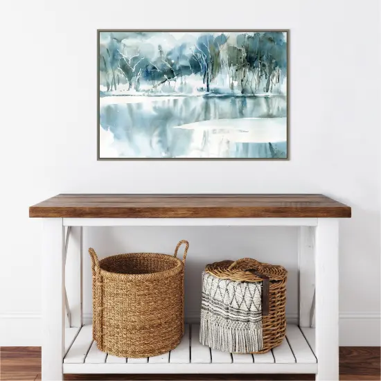 Blue Tree Reflections by Katrina Pete Canvas Wall Art Print Framed {5}