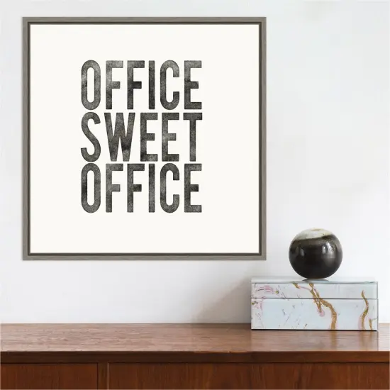 Work from Home I by Wild Apple Portfolio Canvas Art Framed Grey {4}