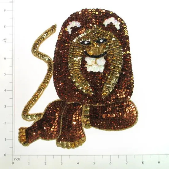 8 3/4" x 7 1/2" Lion Sequin Applique/Patch {1}