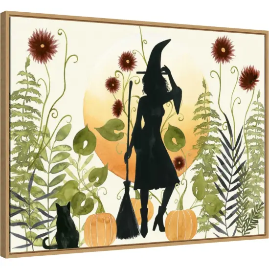 The Witchs Garden II by Grace Popp 30-in. W x 23-in. H. Canvas Wall Art Print Framed in Natural {1}