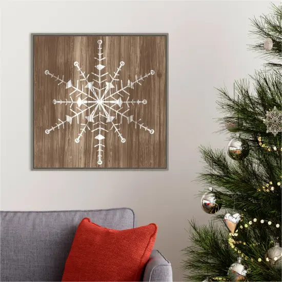 Barnwood Wonderland II Snowflake by June Erica Vess Canvas Wall Art Print Framed {5}