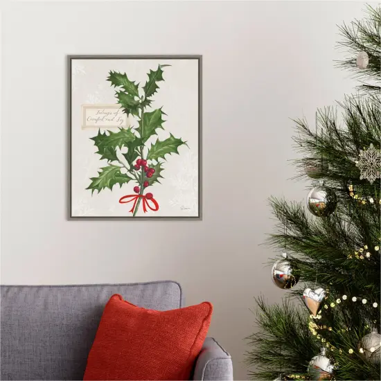 Joyful Tidings VI by Sue Schlabach 16-in. W x 20-in. H. Canvas Wall Art Print Framed in Grey {5}