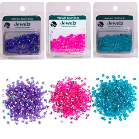 Buttons Galore and More Flat Back Jewelz Bundle - Princess Iridescent Colors - Over 2000 Gems {1}