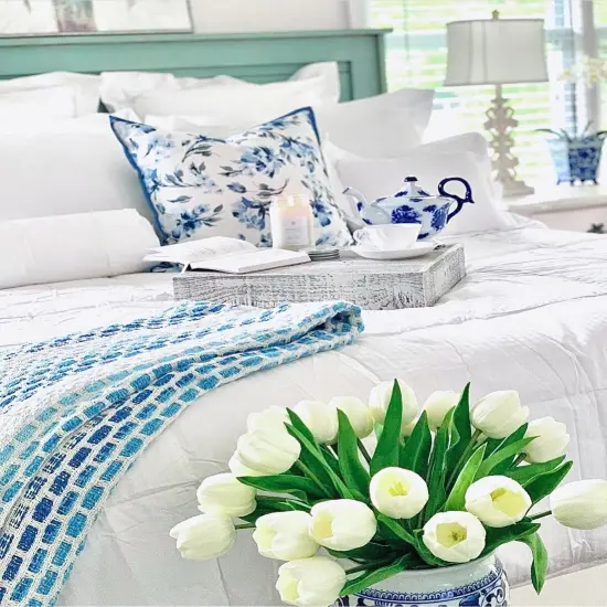 Rustic Farmhouse Decorative 15 in. x 15 in. Solid Reclaimed Wooden Display Riser/Stand White {3}