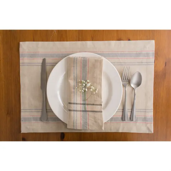 DII Gray French Stripe Placemat (Set of 6) {5}