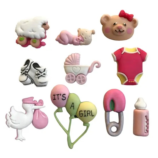 Buttons Galore 50+ Assorted Baby Buttons - Bundle of 6 Different Sets of Baby Themed Buttons {4}