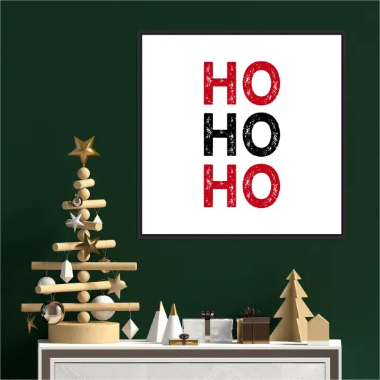 Ho Ho Ho Red Black by Amanti Art Portfolio 22-in. W x 22-in. H. Canvas Wall Art Print Framed in Black {4}