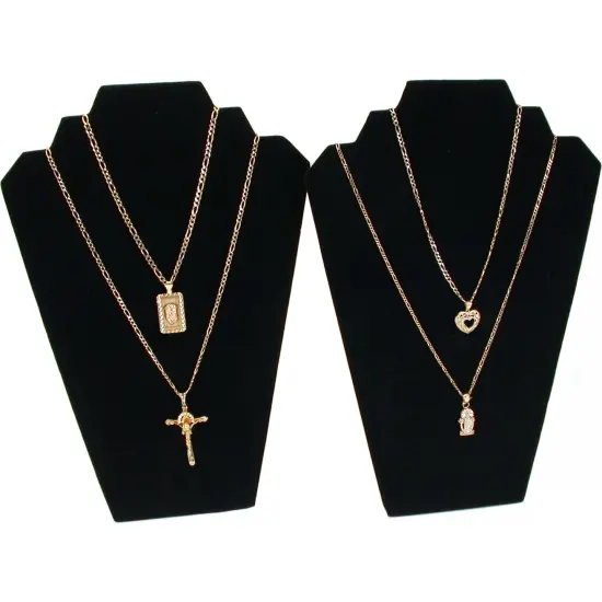 11 Piece Set Black Velvet Jewelry Displays Busts {2}
