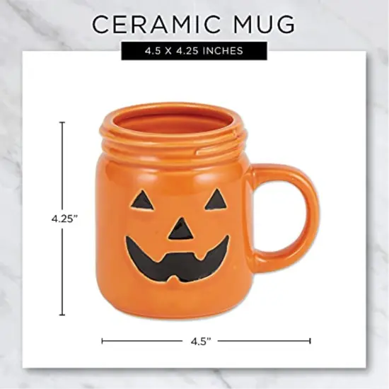 DII Jack O Lantern Jar Ceramic Mug (Set Of 2) {5}