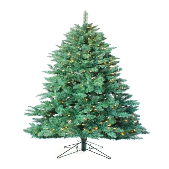 Perfect Holiday Pre-lit Spruce Christmas Tree with Metal Stand Green {2}