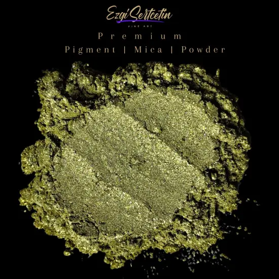Premium Pigment Powder 50g | Authentic Unique & Bright Pearlescent Metallic and Neon Colors | Especially Formulated for Artwork, Resin, Slime, Plasticine and more by Ezgi Sertcetin Rich gold {1}