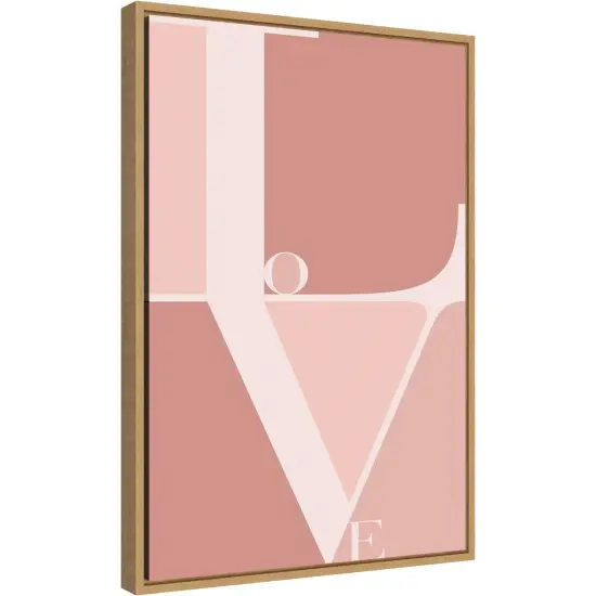 Love by Typelike 16-in. W x 23-in. H. Canvas Wall Art Print Framed in Natural {1}