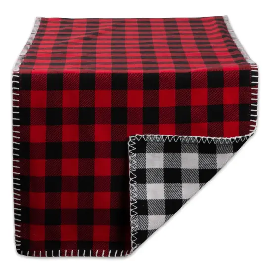 DII Christmas Buffalo Check With Embroidery Table Runner {2}