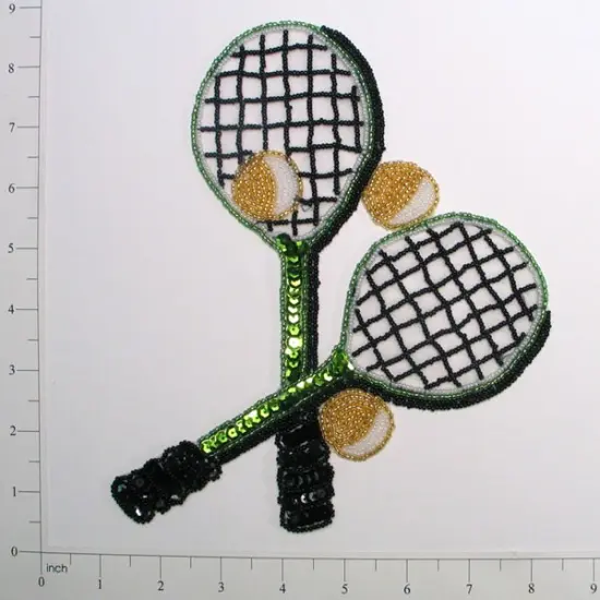 8" x 6 1/2" Tennis Time Sequin Applique/Patch {1}