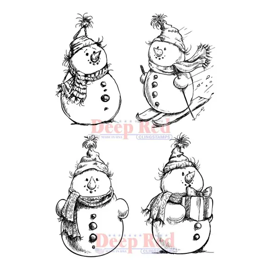 Deep Red Stamps Snowman Collection Rubber Stamp 4 x 6 inches {1}
