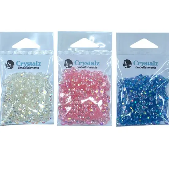 Buttons Galore AB Finish Crystals Soft Colors - 30 grams, about 1200 gems {2}