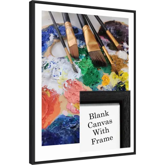 Framed Blank White Canvas for DIY Artwork, Crafts and Painting Sylvie Black {1}