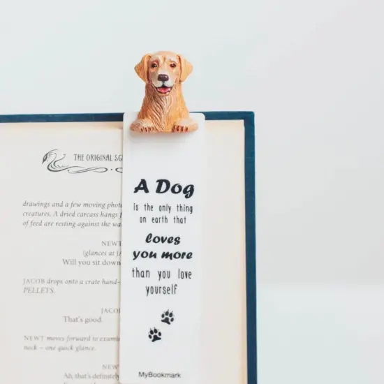 Golden Retriever Bookmark, Dog Lover Gifts, Cute Pet Bookmark, Handmade Bookmark Quotes, Christmas Gift for Her {1}