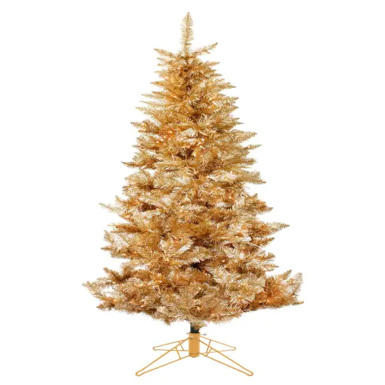 Perfect Holiday 6.5ft Pre-Lit Champagne Slim Christmas Tree {1}
