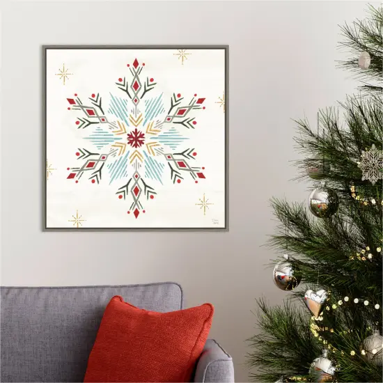 Winter Moment XII by Dina June 22-in. W x 22-in. H. Canvas Wall Art Print Framed in Grey {5}