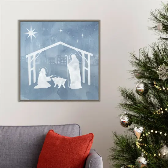 Star of Bethlehem I by Grace Popp 22-in. W x 22-in. H. Canvas Wall Art Print Framed in Grey {5}