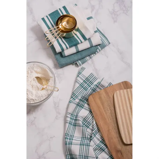 DII Assorted Teal Woven Dishtowel (Set of 5) {4}
