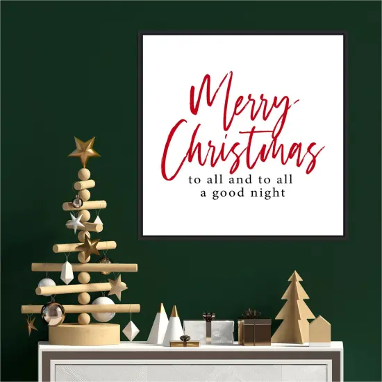 Merry Christmas to All Script by Amanti Art Portfolio Canvas Wall Art Print Framed Black {4}