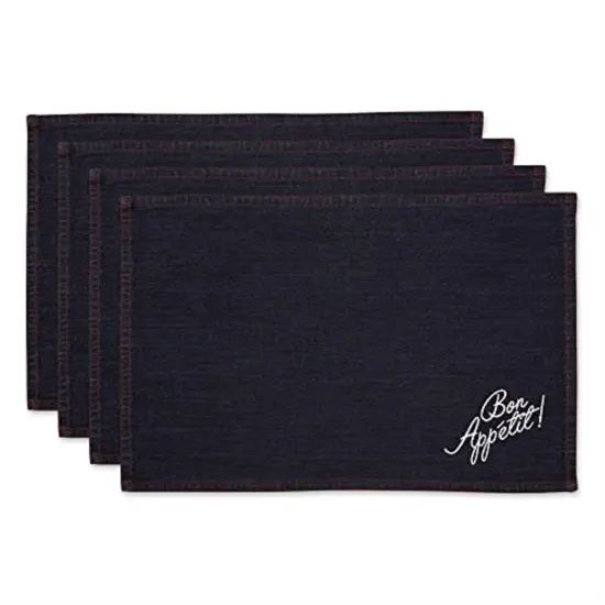 DII Bon Appetit Denim Embroidered Placemat (Set of 4) {1}