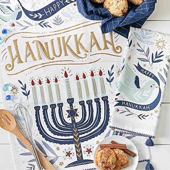 DII Asst Happy Hanukkah Dishtowel (Set Of 3) {4}