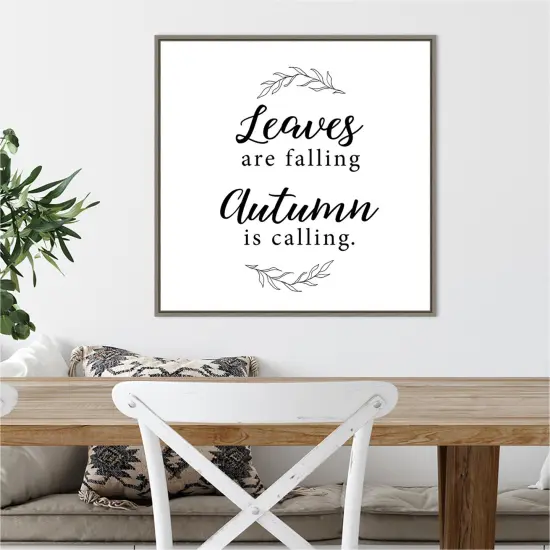 Autumn Is Calling by Amanti Art Portfolio 22-in. W x 22-in. H. Canvas Wall Art Print Framed in Grey {4}