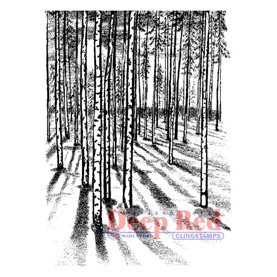 Deep Red Stamps Moonlit Forest Rubber Stamp 3 x 4.1 inches {1}