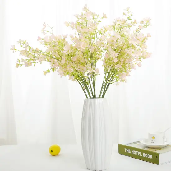 Grand Verde Forget-Me-Not Tall Artificial Flowers 29&rdquo; Long Stems Real-Touch Faux Bouquet, 5pcs Bundle Soft Pink {4}