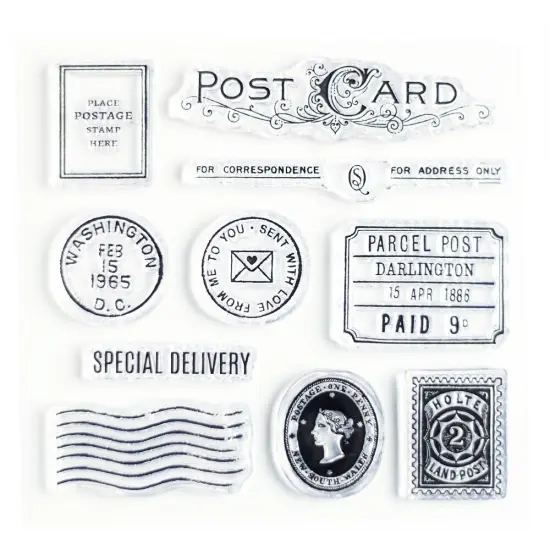 Special Delivery and Postcard Clear Stamp Set 4x4 inch by Wintertime Crafts {1}