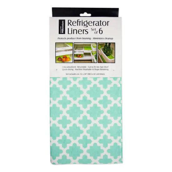 DII Aqua Lattice Fridge Liner (Set of 6) {1}