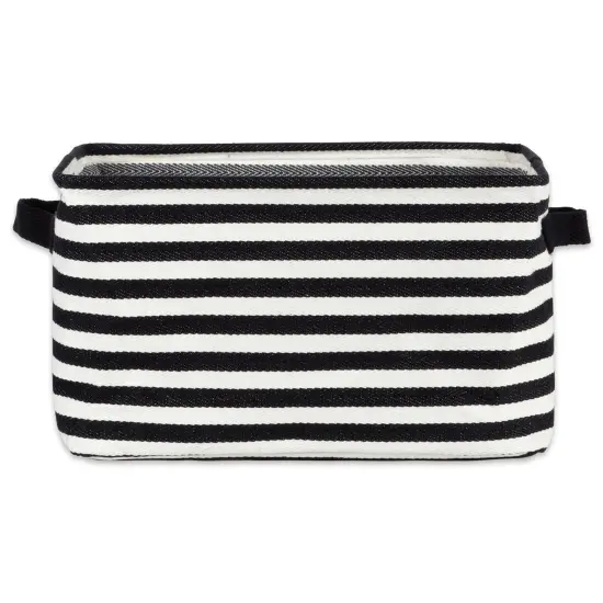 DII Pe Coated Herringbone Woven Cotton Laundry Bin Stripe Gray Round Medium(Set of 2) {2}