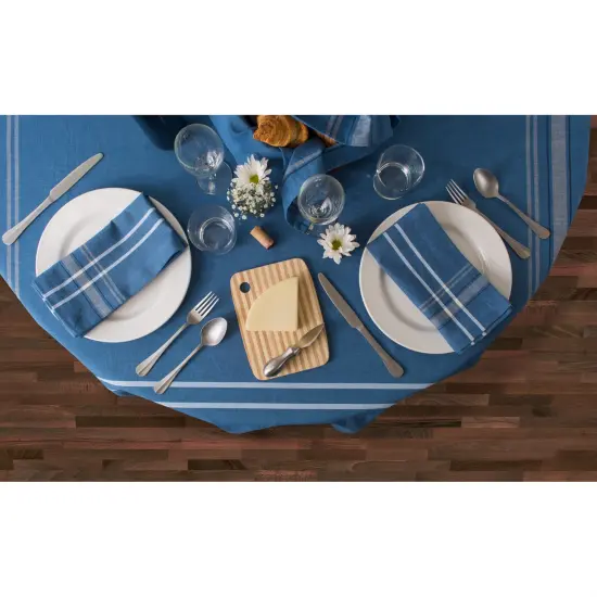 DII Blue French Chambray Tablecloth 70 Round {4}