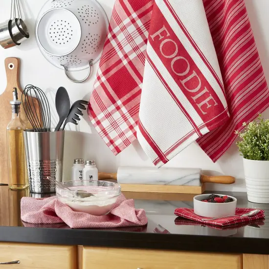 DII Asst Red Foodie Dishtowel And Dishcloth 5 Piece {5}