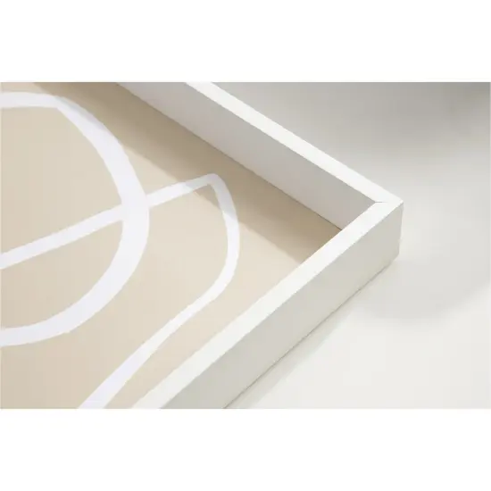 Amanti Art Decorative Wood Tray 13"x19" featuring 'Beige Lines III' by 1x Studio by 1x Studio Framed Art Print {4}