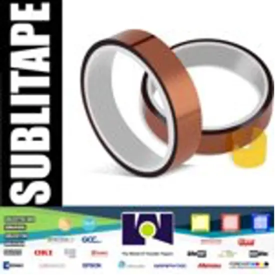 2 rolls Heat resistant tapes sublimation Press Transfer Thermal Tape 20mmx30m SUBLITAPE TAWNY {1}