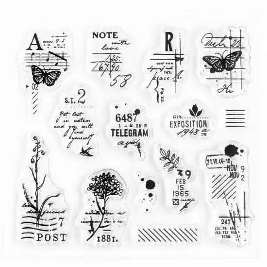 Mini Decorative Clear Photopolymer Stamps 4x4 inch by Wintertime Crafts {1}