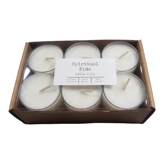 Calla Lily All Natural Soy Wax Tealights 12 Count Hand Poured with Fragrant/Essential Oils | Floral Tealights | Birthday Gift | {1}