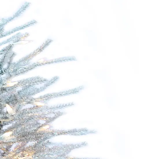 Perfect Holiday 24" Pre-Lit Silver Christmas Tree With Burlap Base {3}