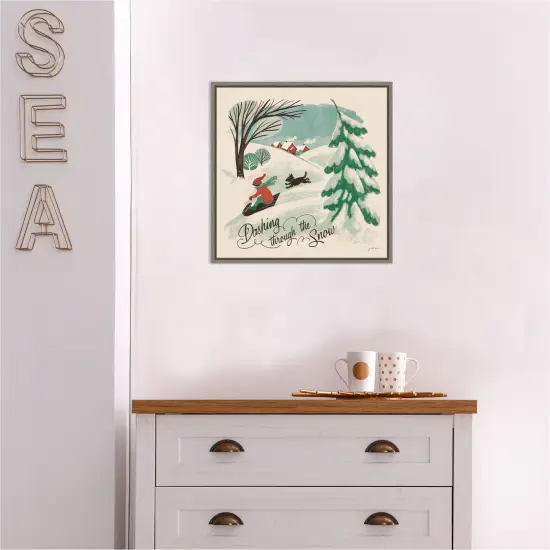 Winter Bliss IV Sled Dog by Janelle Penner Canvas Wall Art Print Framed {5}